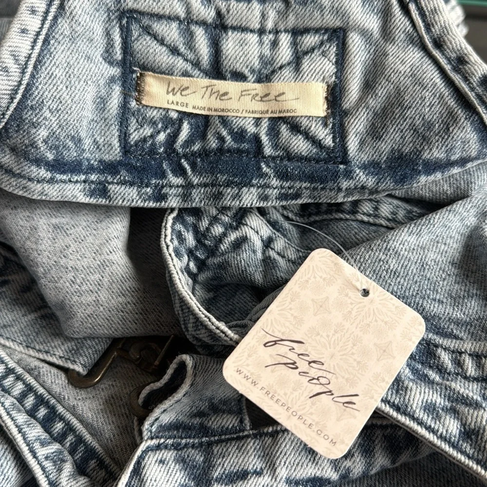 Free People Indigo Overall Mini Dress Top